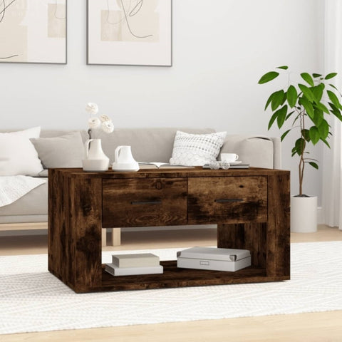 ZNTS Coffee Table Smoked Oak 80x50x40 cm Engineered Wood 816533
