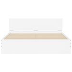 ZNTS Bed Frame with LED without Mattress White 160x200 cm 3207595