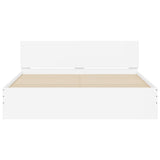 ZNTS Bed Frame with LED without Mattress White 160x200 cm 3207595