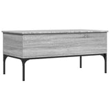 ZNTS Coffee Table Grey Sonoma 100x50x45 cm Engineered Wood and Metal 845414