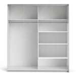 Verona Sliding Wardrobe 180cm in White with White Doors with 5 Shelves 7037528219