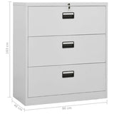 ZNTS Filing Cabinet Light Grey 90x46x103 cm Steel 336291