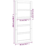 ZNTS Barn Door White 90x1.8x204.5 cm Solid Wood Pine 824619