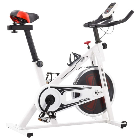 ZNTS Exercise Training Bike with Pulse Sensors White and Red 92136