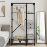 ZNTS Wardrobe with Drawers Grey Sonoma 100x40x180 cm Engineered Wood 838951