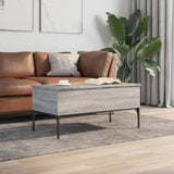 ZNTS Coffee Table Grey Sonoma 100x50x45 cm Engineered Wood and Metal 845414