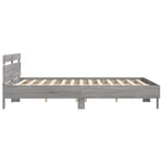 ZNTS Bed Frame with LED without Mattress Grey Sonoma 200x200 cm 3207523