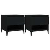 ZNTS Side Tables 2 pcs Black 50x46x50 cm Engineered Wood 819551