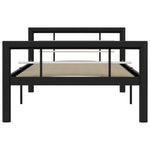 ZNTS Bed Frame without Mattress Black and White Metal 100x200 cm 284551
