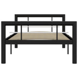 ZNTS Bed Frame without Mattress Black and White Metal 100x200 cm 284551