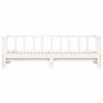 ZNTS Day Bed with Trundle without Mattress White 90x200 cm Solid Wood 836157