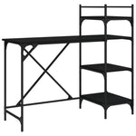 ZNTS Computer Desk with Shelves Black 120x47x109 cm 836213