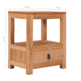 ZNTS bedside Cabinet 40x30x50 cm Solid Teak Wood 287228