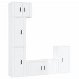 ZNTS 5 Piece TV Cabinet Set High Gloss White Engineered Wood 3188616
