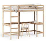 ZNTS Loft Bed without Mattress 100x200 cm Solid Wood Pine 842846