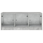 ZNTS Coffee Table with Glass Doors Concrete Grey 102x50x42 cm 836416