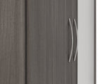 ZNTS Nevada Mirrored 2 Door 1 Drawer Wardrobe 100-101-131