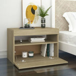 ZNTS Bedside Cabinet & LED Lights 2 pcs Sonoma Oak 60x35x40 cm 3082781