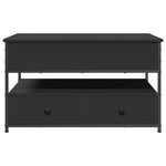 ZNTS Coffee Table Black 85x50x50 cm Engineered Wood and Metal 845386