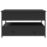 ZNTS Coffee Table Black 85x50x50 cm Engineered Wood and Metal 845386