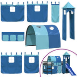 ZNTS Kids' Loft Bed with Tower without Mattress Blue 80x200 cm 3207097