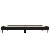 ZNTS Bed Frame without Mattress Black 120x190 cm Small Double Engineered Wood 832294