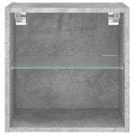 ZNTS Bedside Cabinets with LED Lights Wall-mounted 2 pcs Concrete Grey 837071