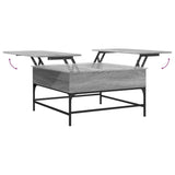 ZNTS Coffee Table Grey Sonoma 80x80x45 cm Engineered Wood and Metal 845404