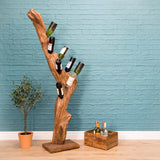 ZNTS Natural Teak Root Freestanding Wine Rack 8 bottles Reclaimed Teak Root LAW56