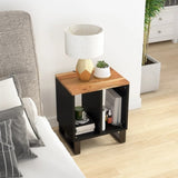 ZNTS Side Table 40x31x46 cm Solid Wood Acacia&Engineered Wood 350645