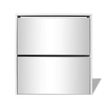 ZNTS Shoe Cabinet 2-Layer Mirror White 63x17x67 cm 243046