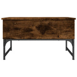 ZNTS Coffee Table Smoked Oak 70x50x40 cm Engineered Wood and Metal 845373