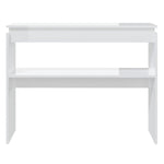 ZNTS Console Table High Gloss White 102x30x80 cm Engineered Wood 808329