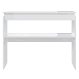 ZNTS Console Table High Gloss White 102x30x80 cm Engineered Wood 808329