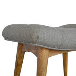 Curved Grey Tweed Bench IN146