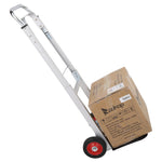 ZNTS Iron 150kg Portable Folding Collapsible Aluminum Cart Dolly Push Truck Trolley Silver 41379387