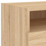 ZNTS Bedside Cabinets with LED Lights 2 pcs Sonoma Oak 40x39x37 cm 836803