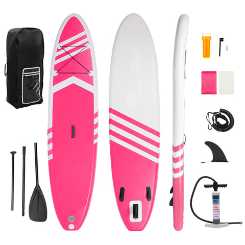 ZNTS Inflatable Paddle Boards Stand Up 10.5'x30 x6 ISUP Surf Control Non-Slip Deck Standing Boat Pink 67609408