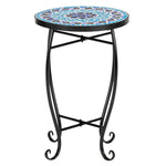 ZNTS Inlaid With Diamond-Colored Sea Mosaics With Round Terrace Bistro Tables 91743303