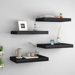 ZNTS Floating Wall Shelves 4 pcs Black 40x23x3.8 cm MDF 323828