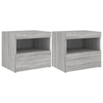 ZNTS Bedside Cabinets with LED Lights 2 pcs Grey Sonoma 50x40x45 cm 836774