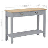 ZNTS Console Table Grey 110x35x80 cm Wood 249902