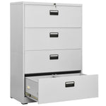 ZNTS Filing Cabinet Light Grey 90x46x134 cm Steel 336295