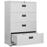 ZNTS Filing Cabinet Light Grey 90x46x134 cm Steel 336295