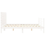 ZNTS Bed Frame without Mattress White 160x200 cm Solid Wood 3194647