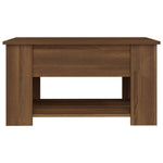 ZNTS Coffee Table Brown Oak 79x49x41 cm Engineered Wood 819277