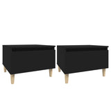 ZNTS Side Tables 2 pcs Black 50x46x35 cm Engineered Wood 819503