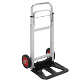 ZNTS Iron 150kg Portable Folding Collapsible Aluminum Cart Dolly Push Truck Trolley Silver 41379387