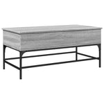 ZNTS Coffee Table Grey Sonoma 100x50x45 cm Engineered Wood and Metal 845399