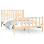 ZNTS Bed Frame with Headboard Solid Wood Pine 120x200 cm 3188161